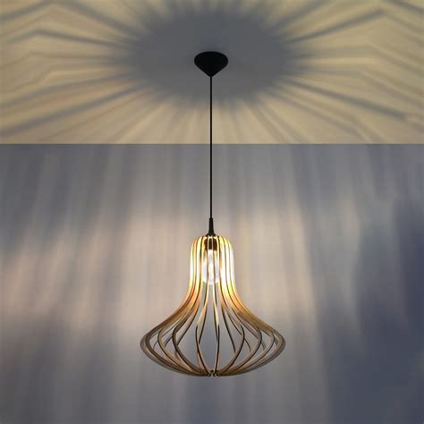 Lampa Wisz Ca Sufitowa Naturalne Drewno Dzwonek E