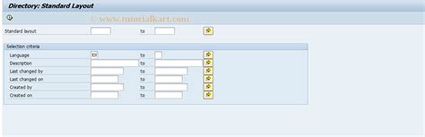 GR1L SAP Tcode Directory Standard Layout