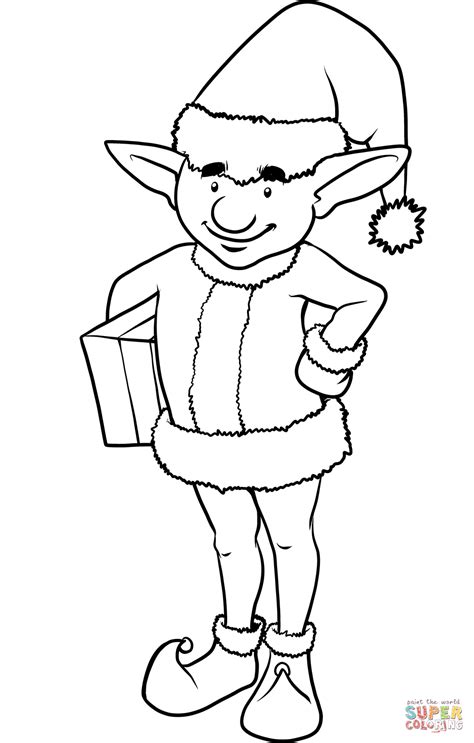 Christmas Elf Ears Coloring Page Coloring Pages