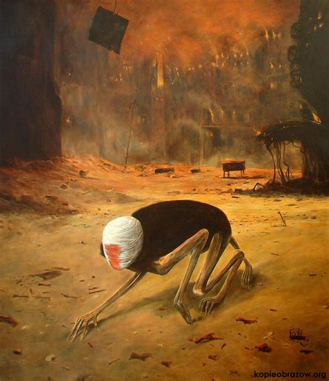 Zdzisław Beksiński „pełzająca śmierć” Kopia Obrazu Mistrza Malarstwa