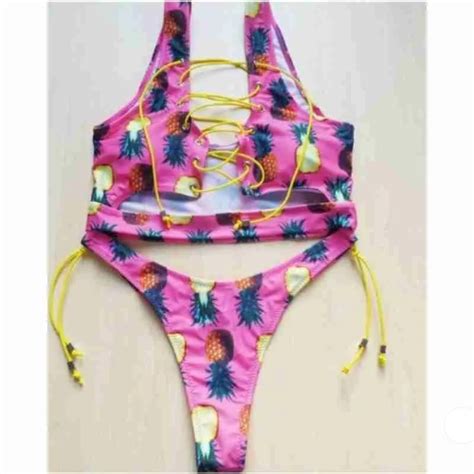 Pineapple Bikini For Big Boob Women Woman Feeling