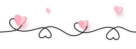 Continuous Line Heart Shape Border With Realistic Vector Image