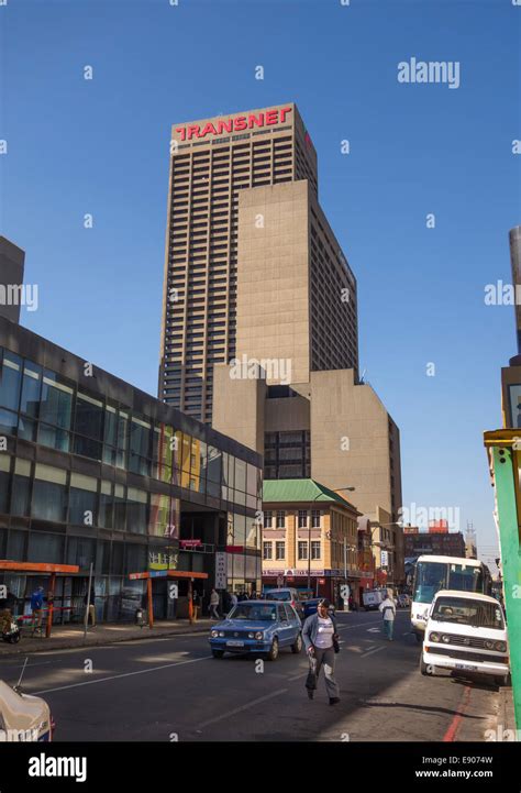 JOHANNESBURG, SOUTH AFRICA - Transnet buildings and other skyscrapers in downtown city center ...