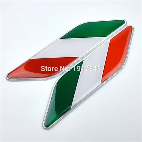 X Car Styling D Aluminum Epoxy Italy Italian Flag Fender Emblem Badge