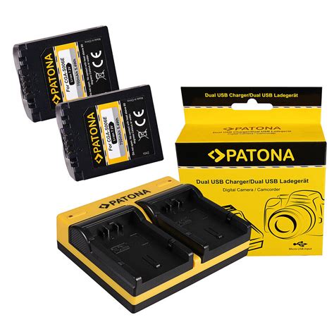 X Batteria Patona Caricabatteria Usb Doppio Per Panasonic Leica V