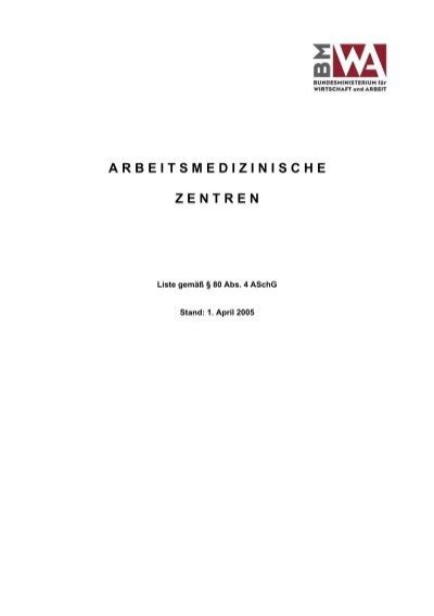 Arbeitsmedizinische Und Sicherheitstechnische Zentren