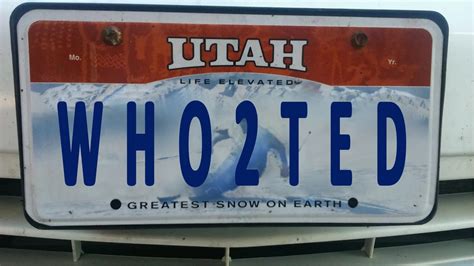 30 Hilarious Rejected Utah License Plates Photos