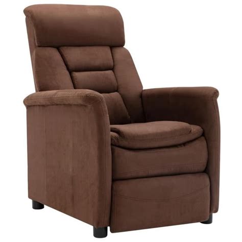 Fauteuil Inclinable Marron Similicuir Daim Cdiscount Maison