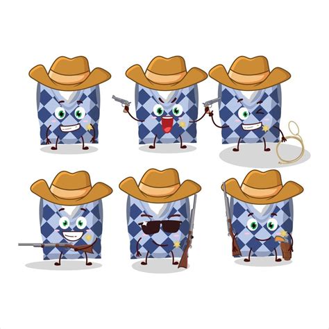 Cool Cowboy Blue School Vest Cartoon Character With A Cute Hat