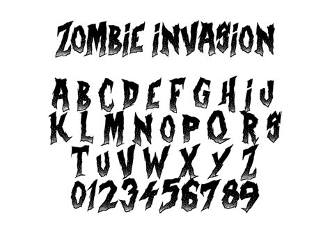 Zombie Invasion Horror Alphabet Svg Horror Svg Alphabet Horror Font