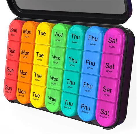 Extra Large Weekly Pill Organizer 4 Times A Day Large Enough Day Pill