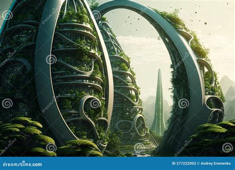 The Future Of Cities Is Here Utopian Vision Of A Green And Futuristic Environment Ai Stock