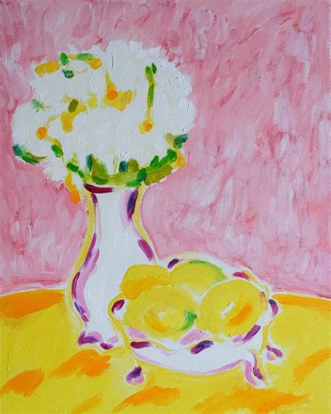 Still Life With Daisies And Four Lemons By Tamara Jare On Artfully