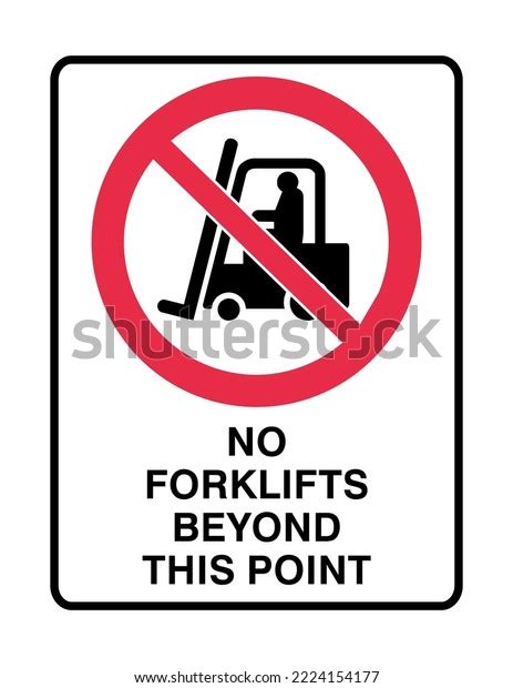 No Forklift Beyond This Point Prohibition Stock Vector Royalty Free