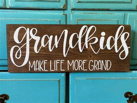 Grandkids Make Life More Grand Sign Hand Painted Sign T Etsy