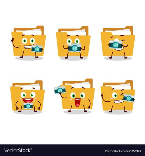 Photographer Profession Emoticon With File Folder Vector Image