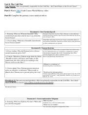 Kami Export Unit 8 Cold War Lesson Student Handout Digital Lesson