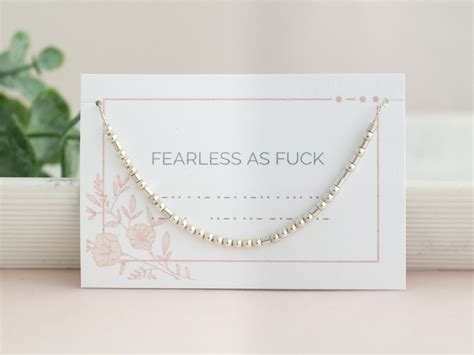 Fearless As Fuck Morse Code Necklace Female Empowerment AA NA Support Courageous And Fierce