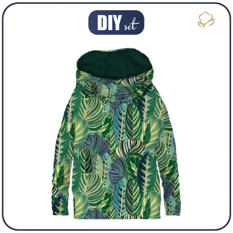 SNOOD SWEATSHIRT FURIA GREEN JUNGLE Pat 1 VINTAGE Looped Knit