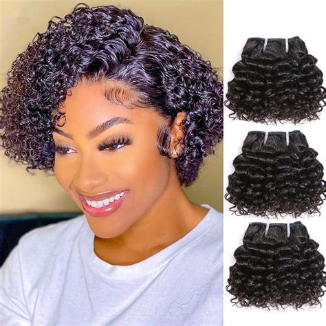 Brazilian Deep Wave Human Hair Bundles Bouncy Curly Hair Extensions For