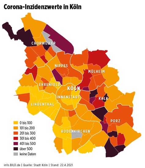 Corona Karte zeigt eine geteilte Stadt Hier wütet das Virus in Köln