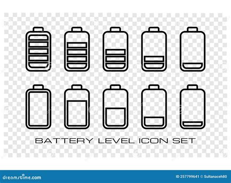 Set Of Battery Charging Icon Vector Illustration Stock Vector