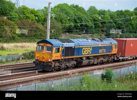 Gbrf Class 66 Diesel Electric Freight Locomotive Named Cambois Depot On The West Coast Main Line