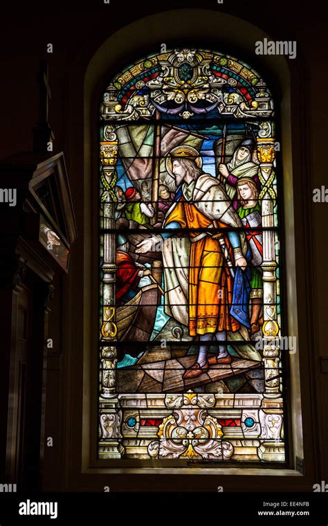 Stained Glass Window Cathedral Basilica Hi Res Stock Photography And