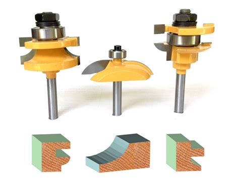 Pc Sh Cove Raised Panel And Round Rail Stile Router Bit Set S