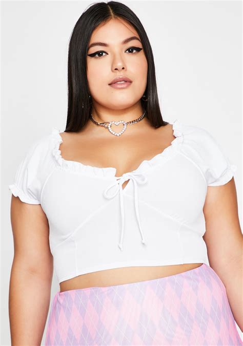 Plus Size White Sweetheart Neckline Crop Top Dolls Kill