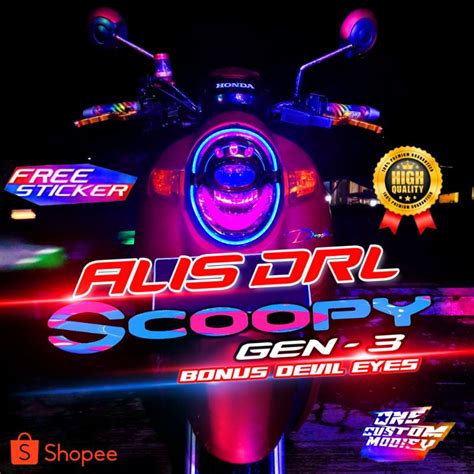 Jual LAMPU LED ALIS DRL SCOOPY DONAT BONUS LED DEVIL EYES SCOOPY 2017