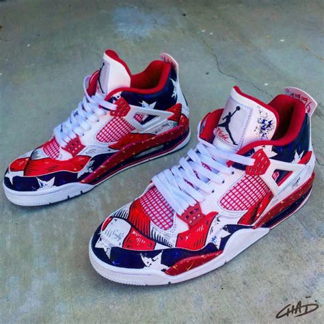 Freedom 76s Hand Painted Custom Jordan Retro 4 Shoes