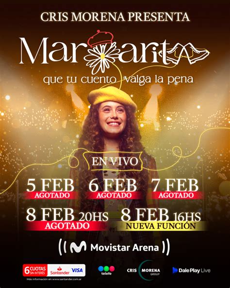 Margarita Suma Una Quinta Fecha En El Movistar Arena Cómo Y Cuándo