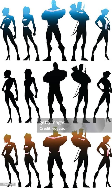 Superhero Team Silhouette Set High Res Vector Graphic Getty Images