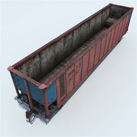 railway coal car cargo train 3d model