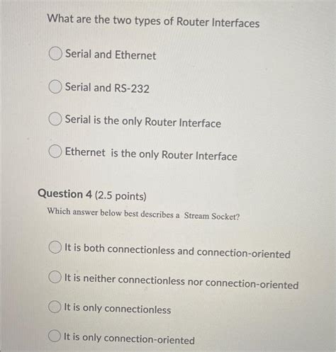 Solved What are the two types of Router Interfaces Serial | Chegg.com