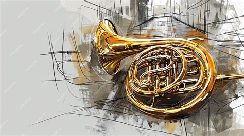 Premium Photo | A French horn is a musical instrument in the brass ...