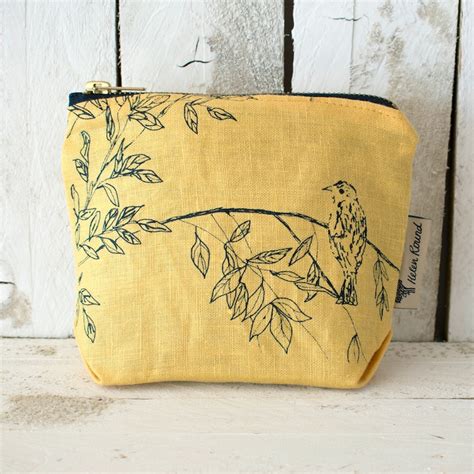 Linen Cosmetic Bag Make Up Bag With Waterproof Lining And Etsy