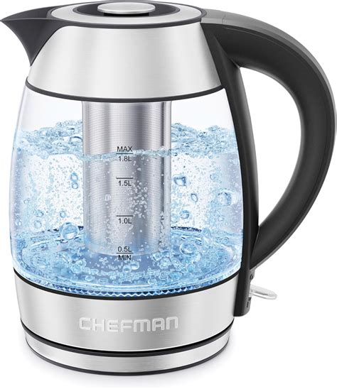 Chefman Electric Kettle 1 8L 1500W Fast Boiling Water Heater Auto