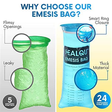 Healqu Blue Emesis Bags Disposable Vomit Bags Ml Pack On