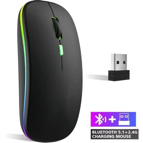 Souris Sans Fil Bluetooth Rechargeable Et Silencieuse Compatible Avec