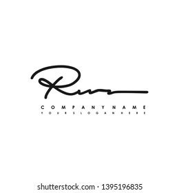 Rw Initial Signature Logo Handwriting Logo Stock Vector Royalty Free