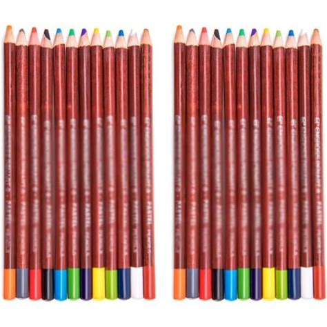 Szwh 12 Couleurs 24 Pièces Crayons Pastel Doux Bois Peau Pastel