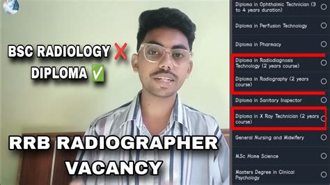 Bsc Radiology Option Is Not Available In Rrb Radiographer Vacancy Rrb