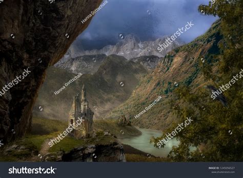 Fantasy Landscape Digital Art Stock Illustration 1245056527 | Shutterstock