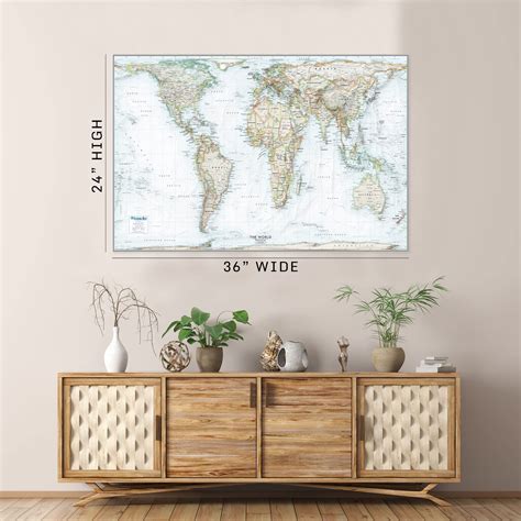 Snapklik Gall Orthographic Projection Map An Accurate World Wall