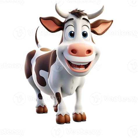 3d Cute Cow Character Ai Generative 32426102 Png