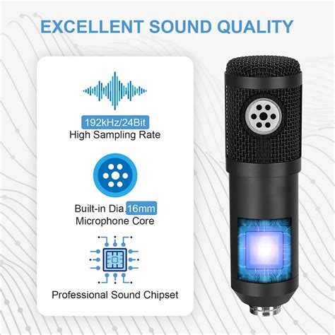 Professional Cardioid Studio Microphone Kit Desktop Gaming Condenser ...