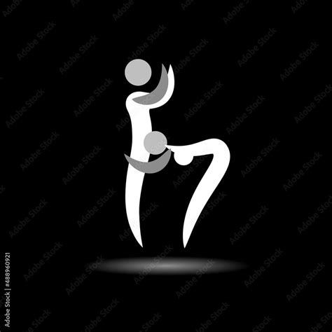 Kama Sutra Sex Pose Man And Woman In Love Yoga Time To Sex Vector Illustration Stock Vector