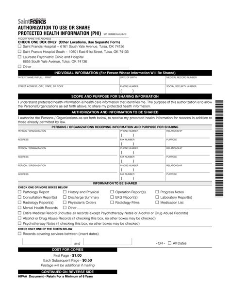 Printable Fillable Real Hospital Discharge Papers